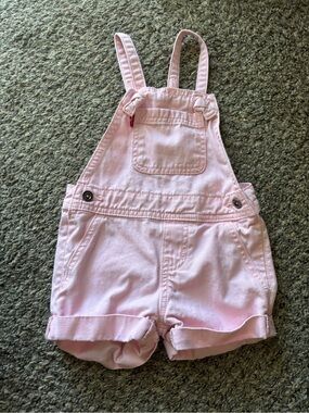 Levi's Light Pink Short Overalls for Kids